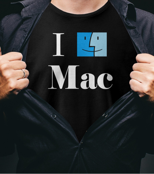 I Love Mac Apple Macintosh Computer Face T-Shirt