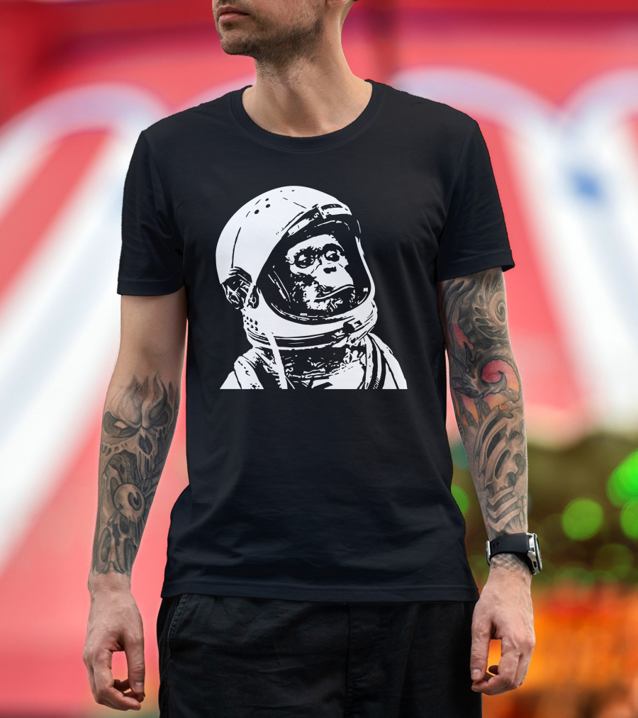 Astronaut Chimp in Space Helmet Vintage T-Shirt