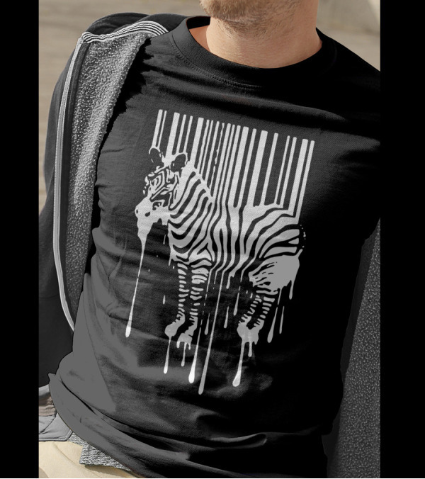 Banksy Zebra Barcode Dripping Street T-Shirt