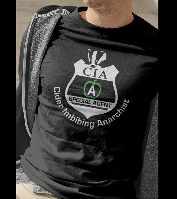 CIA Special Agent Cider Imbibing Anarchist Badge T-Shirt