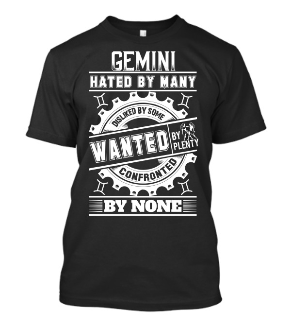 Gemini Hated By Many Wanted By Plenty Disliked By Some Confronted By None T-Shirt