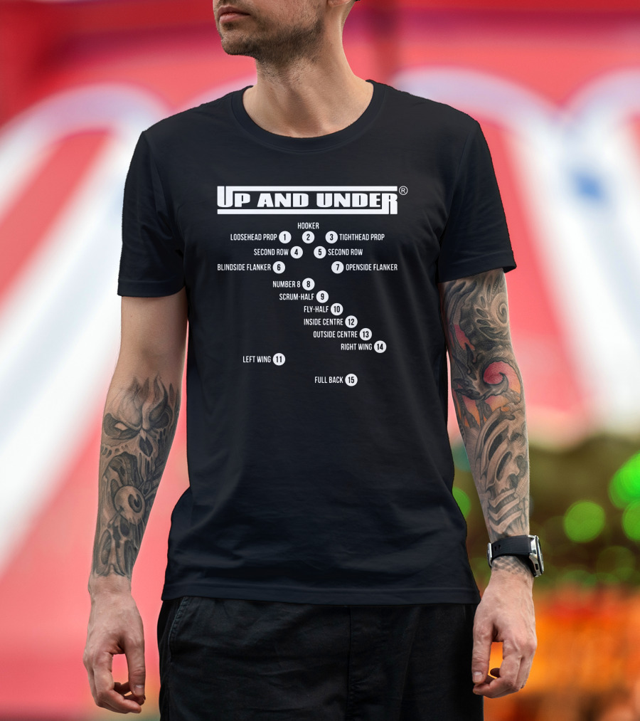 Up and Under Rugby Positions Formation Chart T-Shirt