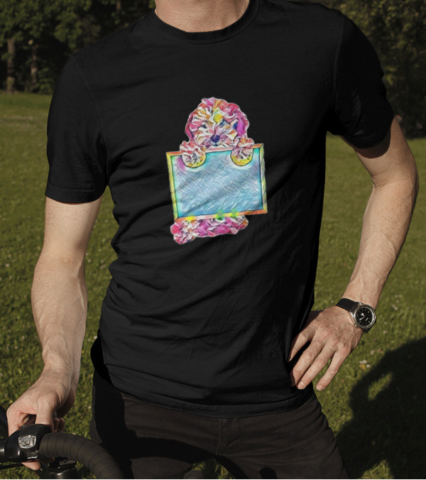 A Havanese And Poodle Mixed Colorful Abstract Frame T-Shirt