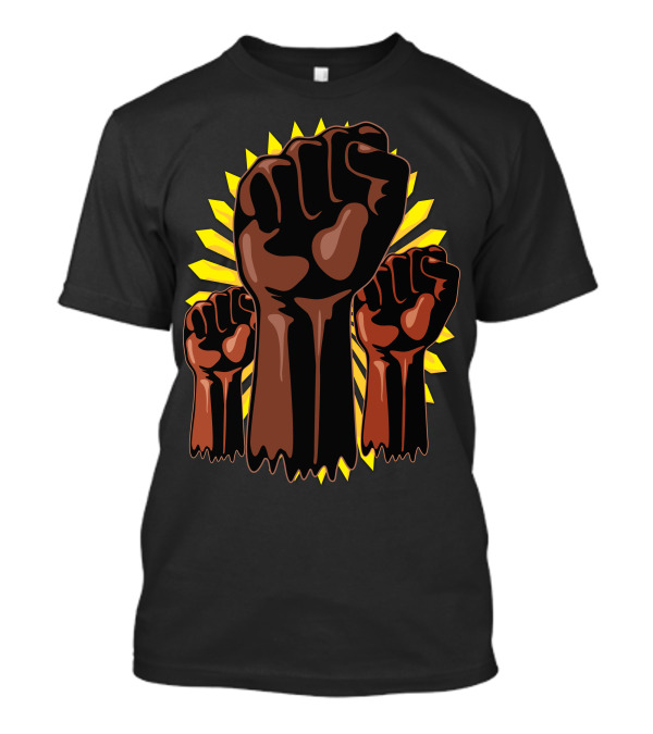 Black Power Raised Fists Symbols T-Shirt