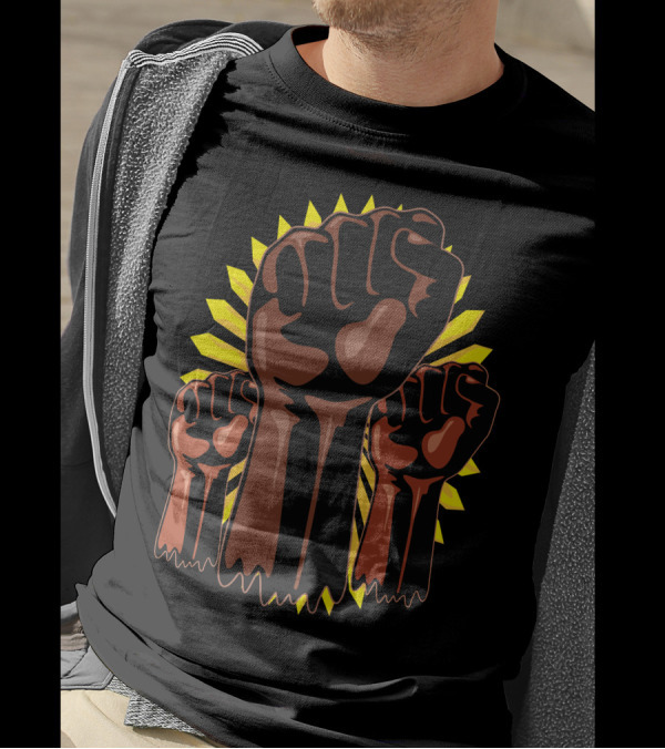 Black Power Raised Fists Symbols T-Shirt