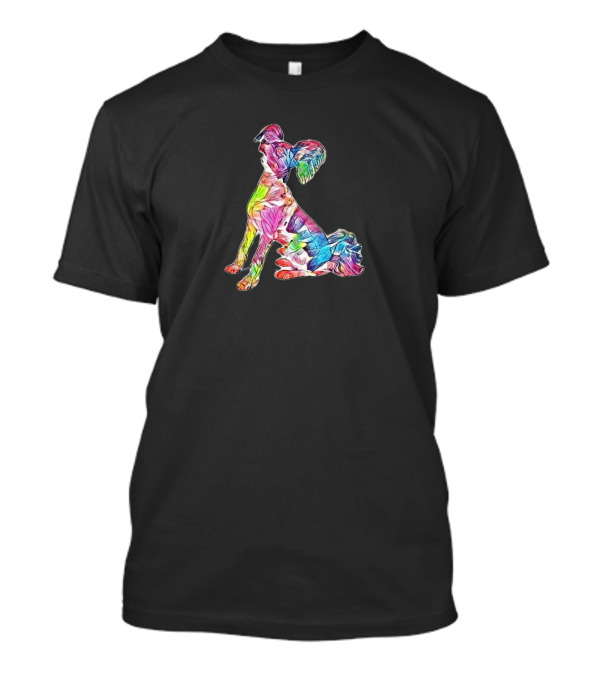 Side View Of A Beautiful Wellting Colorful Floral Dog T-Shirt