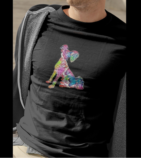 Side View Of A Beautiful Wellting Colorful Floral Dog T-Shirt