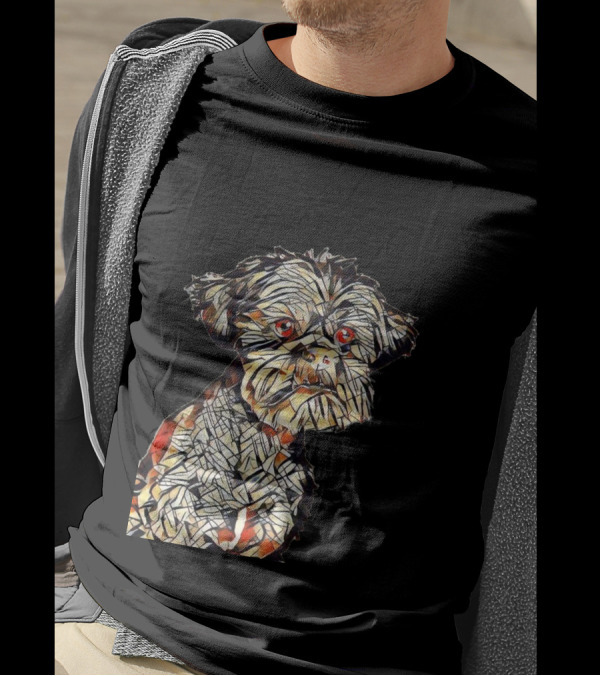 A Closeup Of A Curious And Intricately Patterned Dog With Red Eyes T-Shirt