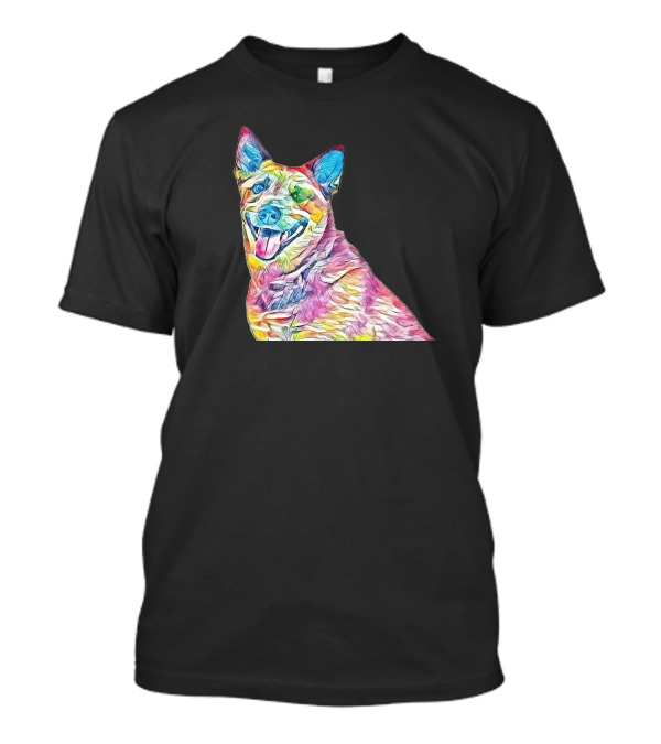 A Closeup Of A Friendly Australian Cattle Dog Colorful T-Shirt