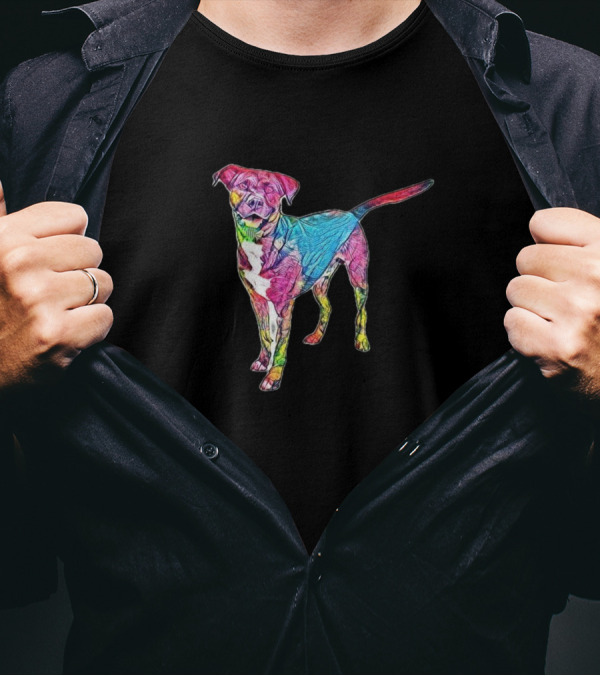 A Friendly And Happy Colorful Dog Mixed T-Shirt