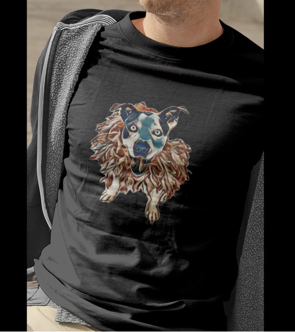 A Happy And Friendly Pit Bull With Fluffy Mane T-Shirt