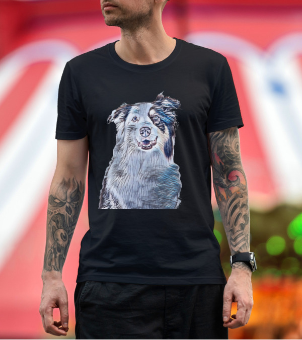 Premium T-Shirt: A Head Shot Of A Beautiful Dog Sketch T-Shirt A Head Shot Of A Beautiful Dog Sketch T-Shirt