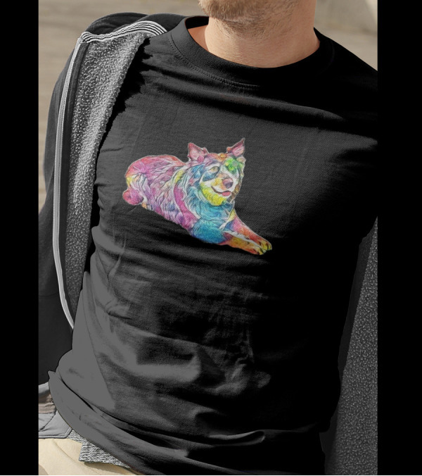 A Large Mixed Shepherd Breed Halo Of Colors T-Shirt