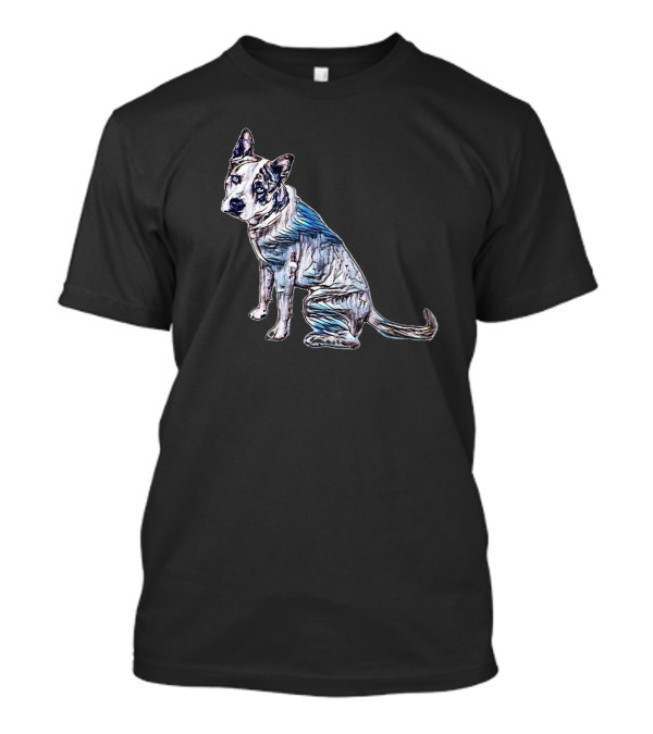 A Profile View Of A Pit Bull In Artistic T-Shirt