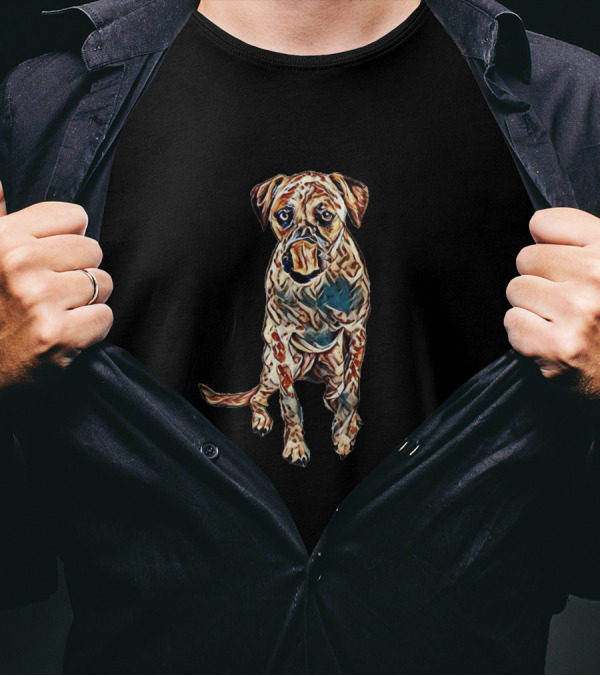 An Energetic Cattle Dog Inspired Boxer Breed T-Shirt