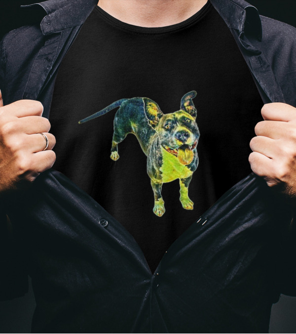 An Overhead View Of A Playful Dog With Tongue Out T-Shirt