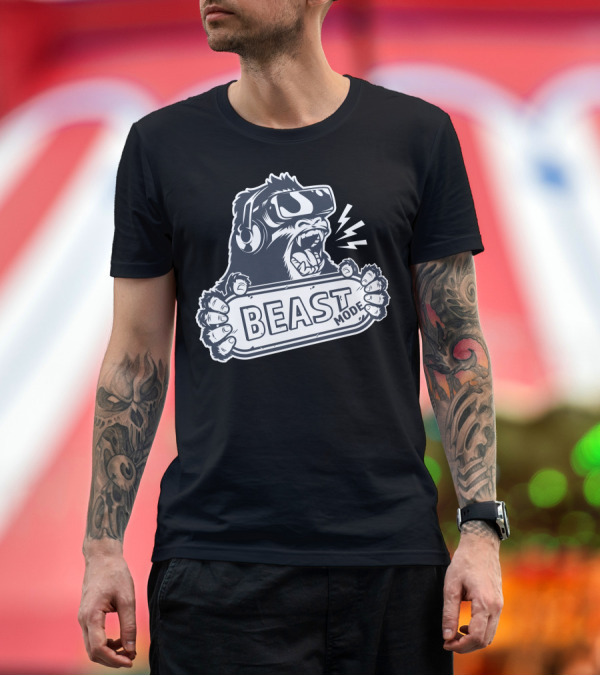Premium T-Shirt: Beast Mode Gorilla Roaring Gamer Energy T-Shirt Beast Mode Gorilla Roaring Gamer Energy T-Shirt