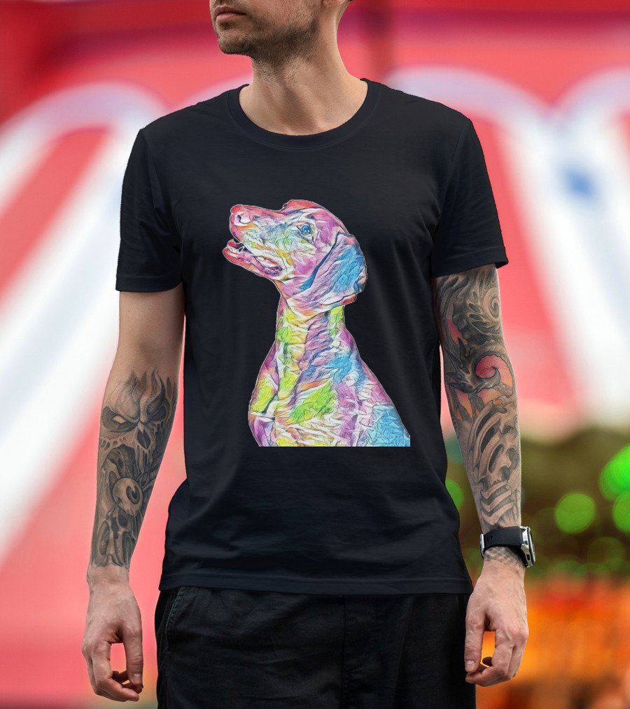 Colorful Side View of a Vizsla T-Shirt