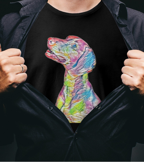Colorful Side View Of A Vizsla T-Shirt