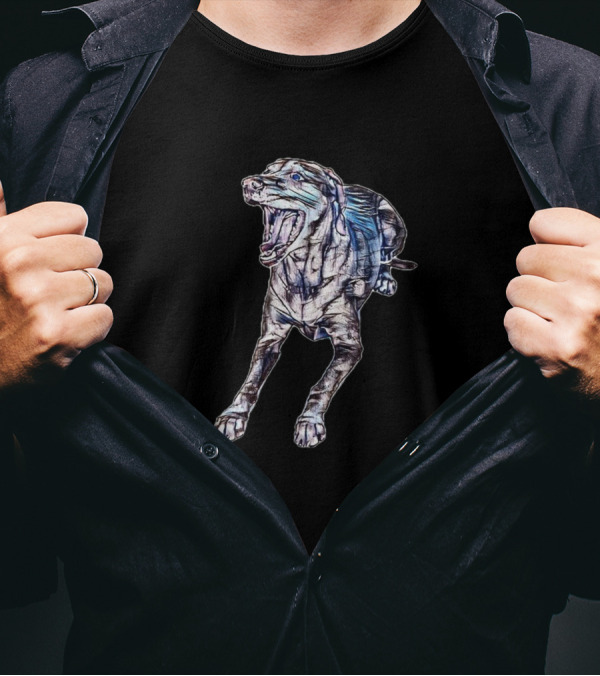 Funny Howling Vizsla Dog Artwork Yawning Playfully T-Shirt