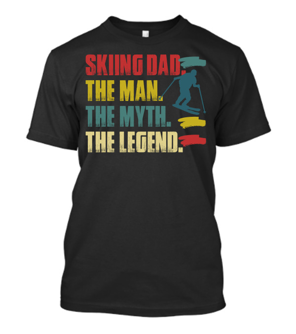 Skiing Dad The Man The Myth The Legend Vintage-Style Skier T-Shirt