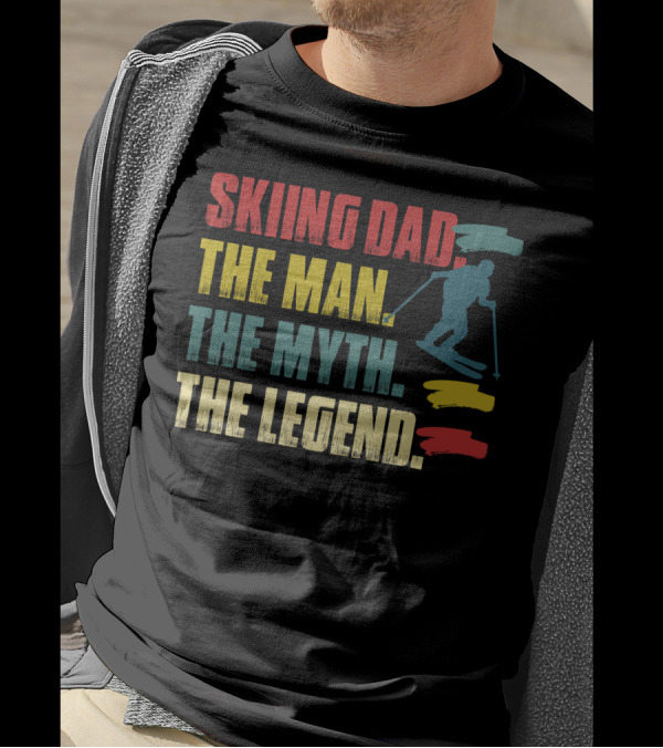 Skiing Dad The Man The Myth The Legend Vintage-Style Skier T-Shirt