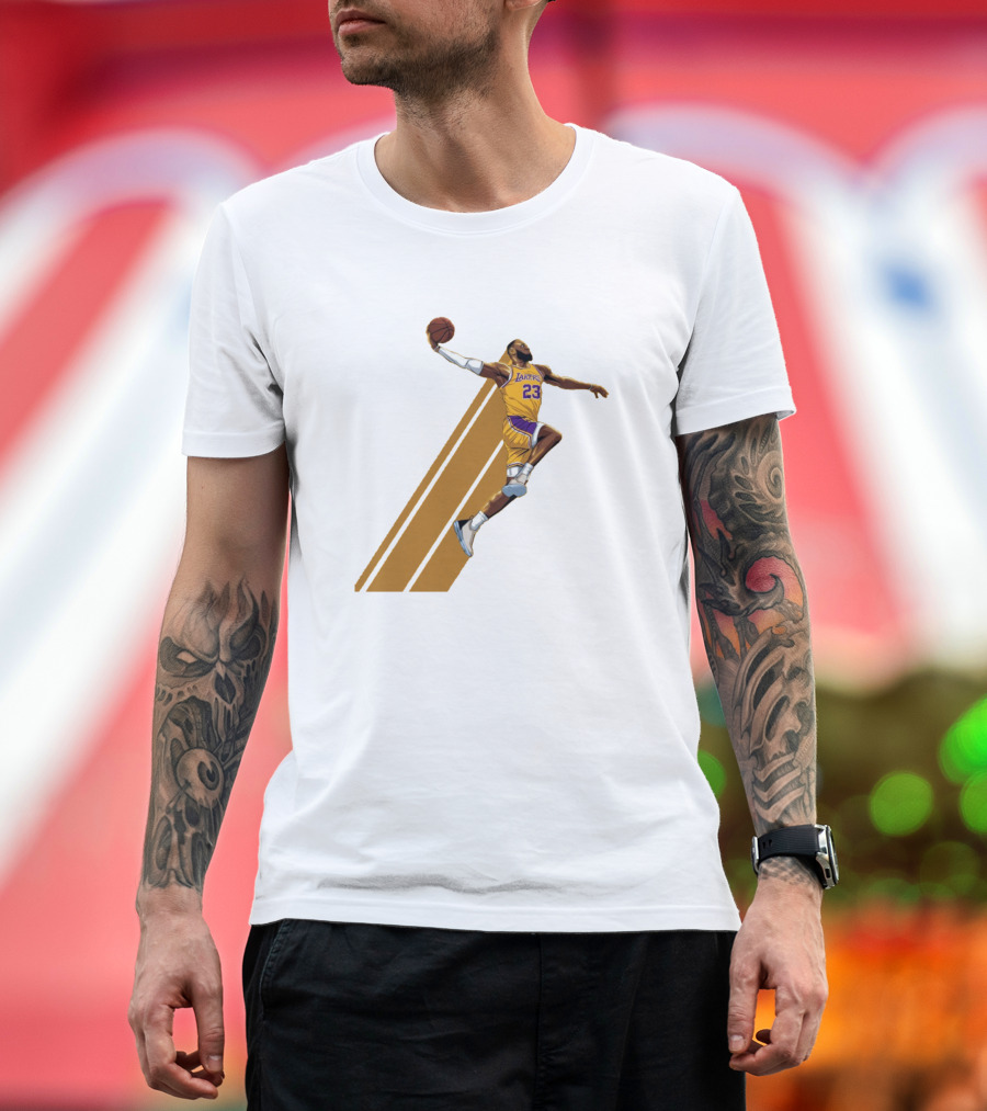 King James Iconic Lakers Slam Dunk Number 23 T-Shirt
