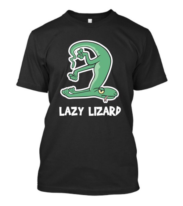 Lazy Lizard Cartoon Gecko Humor T-Shirt