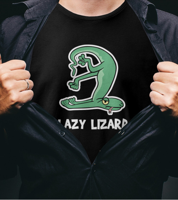 Lazy Lizard Cartoon Gecko Humor T-Shirt