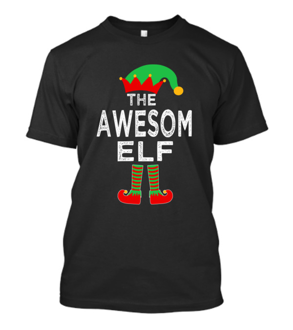 THE AWESOM ELF Green Hat Red Striped Shoes T-Shirt