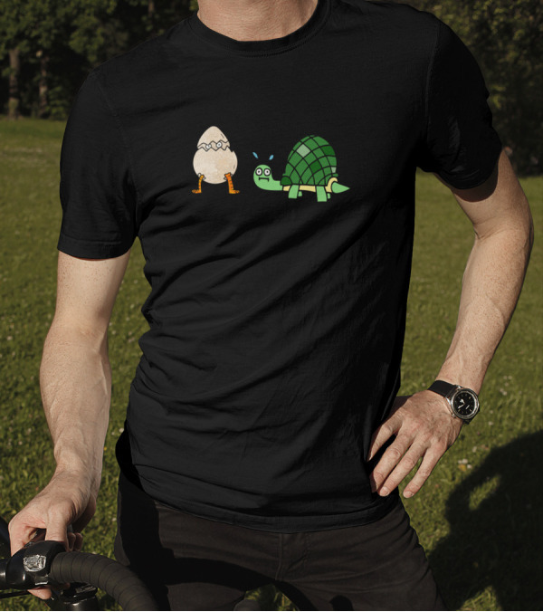 Surprised Turtle And Hatching Egg With Legs T-Shirt