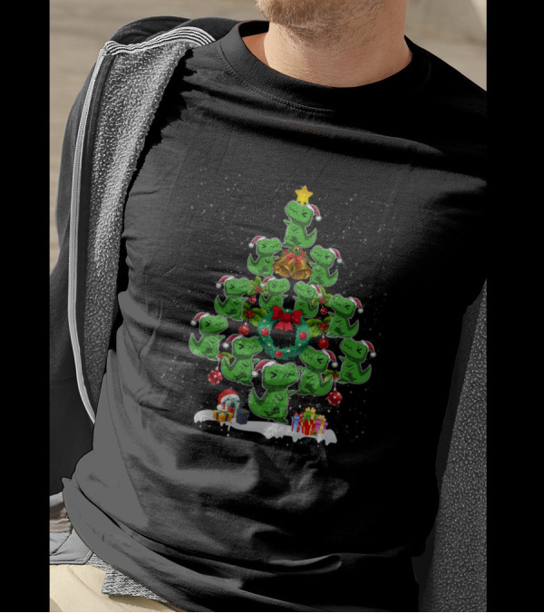 Tree Rex Funny Christmas Dinosaur Xmas Pajama Pajamas T-Shirt