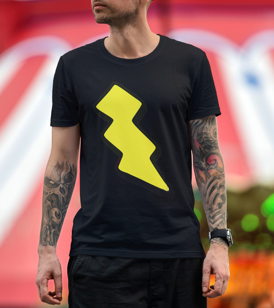Bolt Lightning Flash Icon Symbol Yellow Black T-Shirt