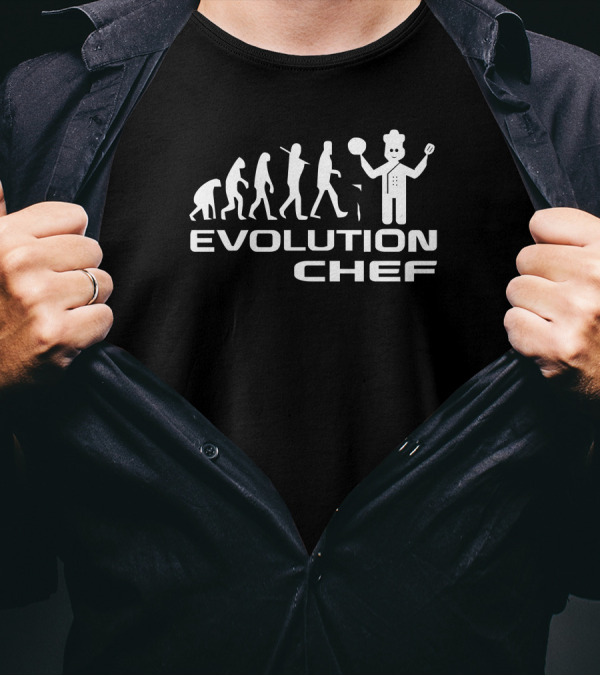 Evolution Chef Progression With Cooking Utensils T-Shirt