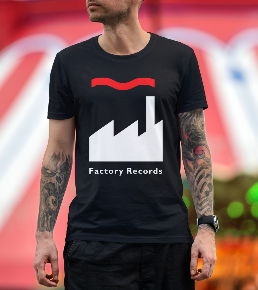 Factory Records Logo Classic Red Wave Factory T-Shirt