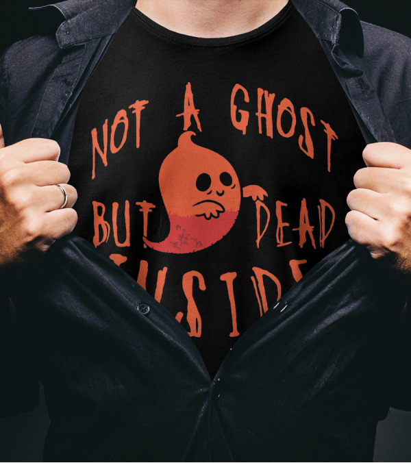 Not A Ghost But Dead Inside Sad Red Ghost T-Shirt