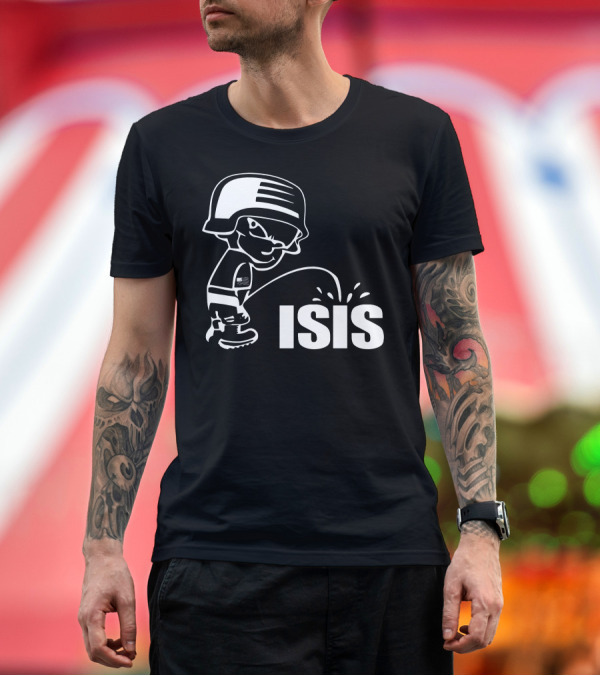 Premium T-Shirt: Peeing Soldier Icon Defying ISIS T-Shirt Peeing Soldier Icon Defying ISIS T-Shirt