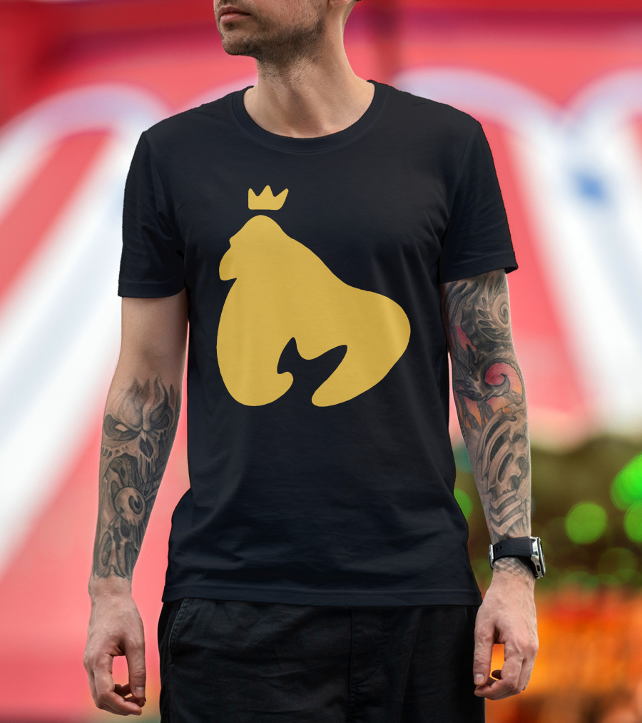 King Gorilla Silhouette with Crown T-Shirt