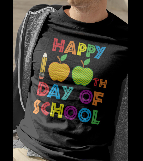 HAPPY 100TH DAY OF SCHOOL PENCIL APPLES T-Shirt