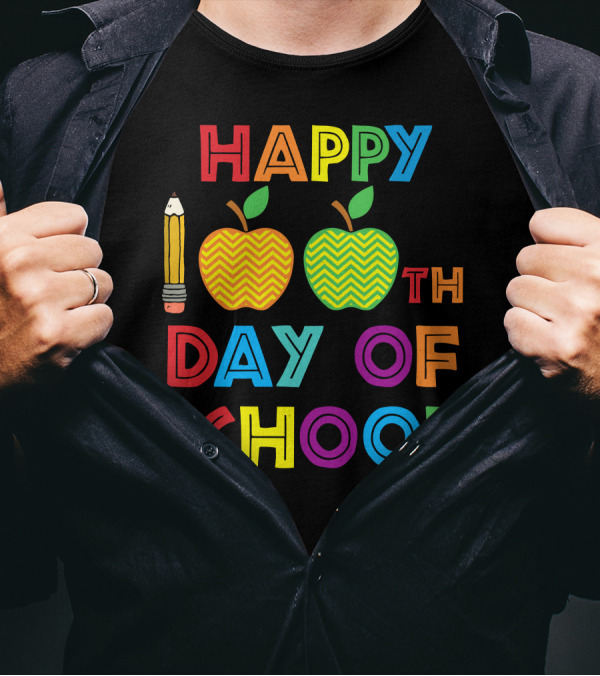 HAPPY 100TH DAY OF SCHOOL PENCIL APPLES T-Shirt