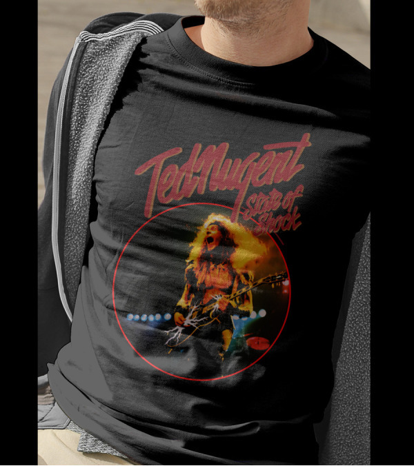 Ted Nugent State Of Shock Tour Live Performance Electric Guitar T-Shirt