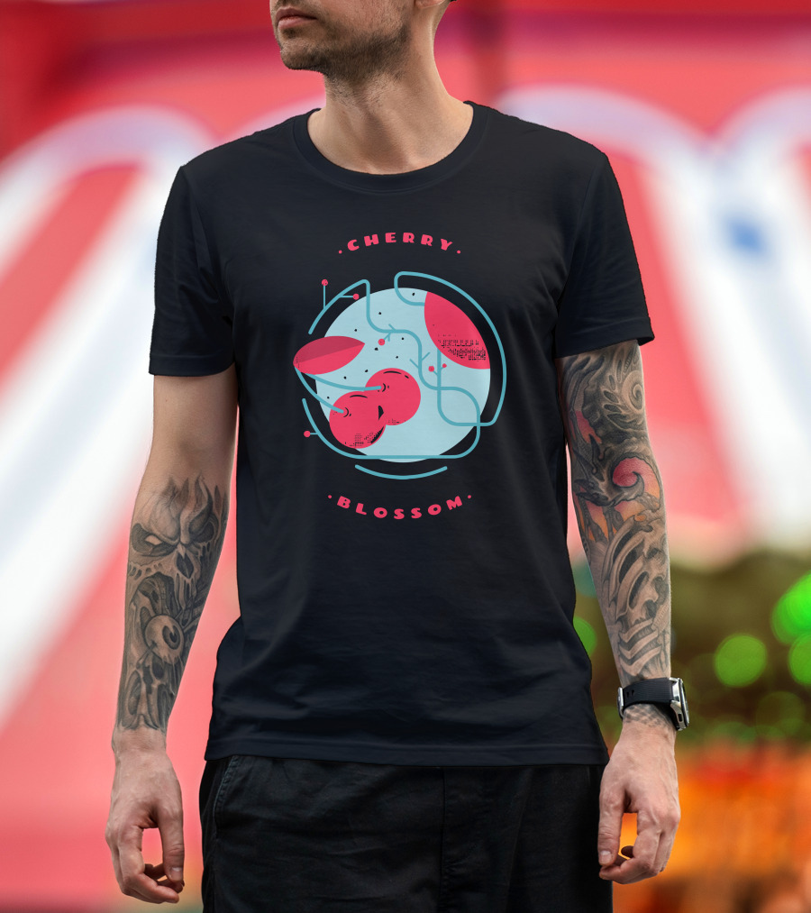 CHERRY Blossom Digital Abstract Cherry T-Shirt