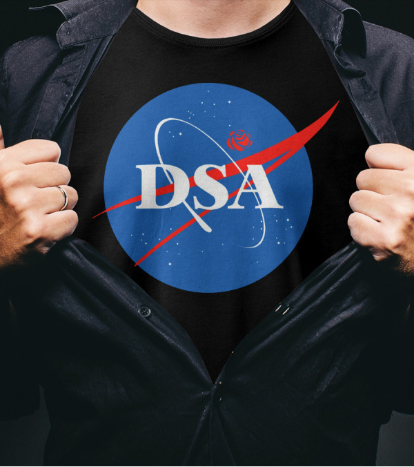 DSA Space Force Logo With Red Swirl T-Shirt