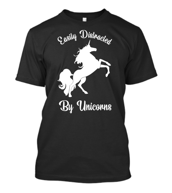 Easily Distracted By Unicorns White Version Iconic T-Shirt