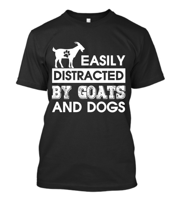 Easily Distracted By Goats And Dogs Paw Prints T-Shirt