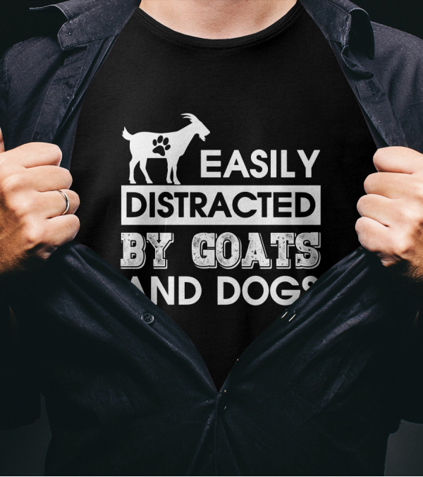 Easily Distracted By Goats And Dogs Paw Prints T-Shirt