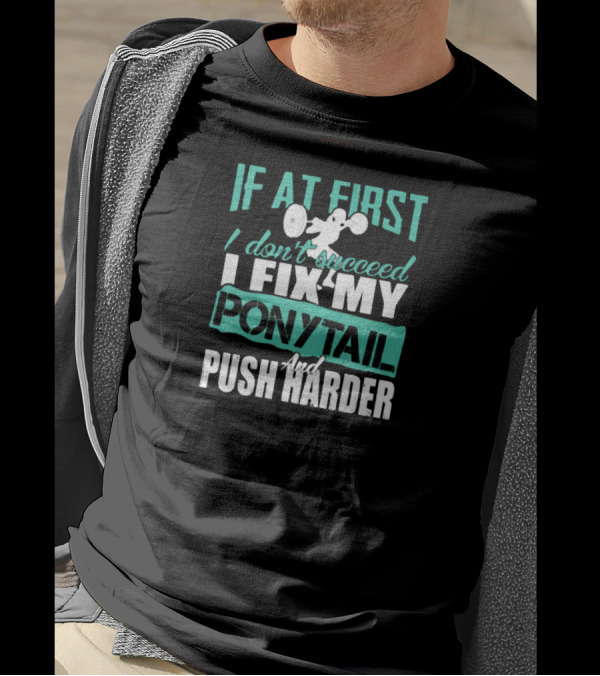 If At First I Don’t Succeed I Fix My Ponytail And Push Harder T-Shirt