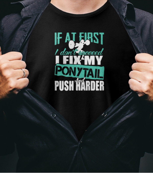 If At First I Don’t Succeed I Fix My Ponytail And Push Harder T-Shirt