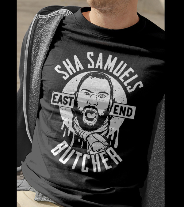 Sha Samuels East End Butcher Bold Graphic Emblem T-Shirt