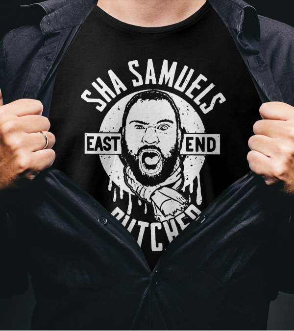Sha Samuels East End Butcher Bold Graphic Emblem T-Shirt